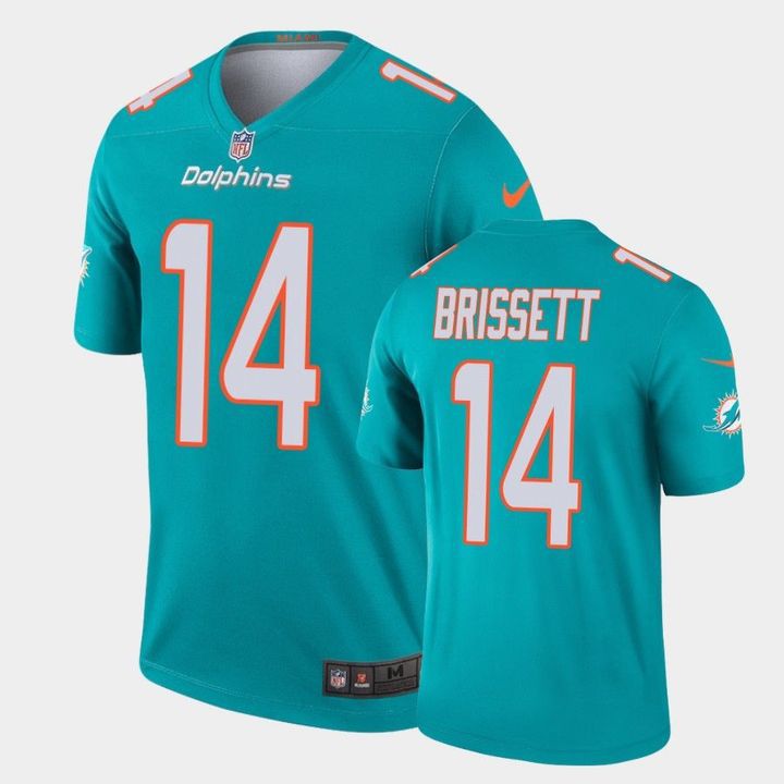 Men Miami Dolphins #14 Jacoby Brissett Nike Green Legend NFL Jersey